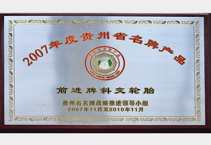 2007年度貴州省名牌產品