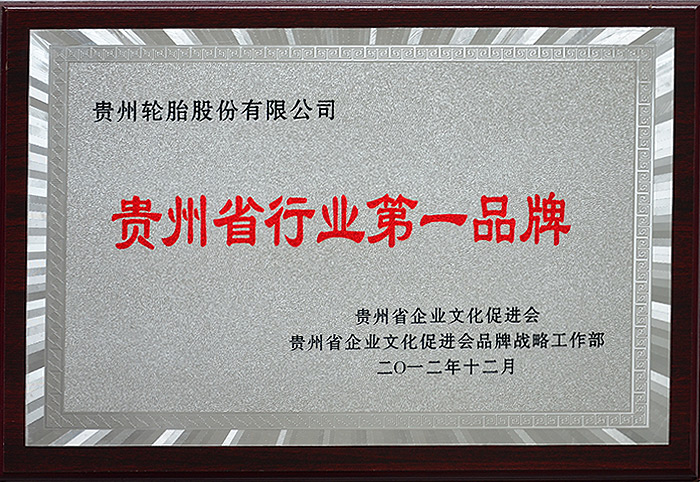貴州省行業第一品牌（2012.12）