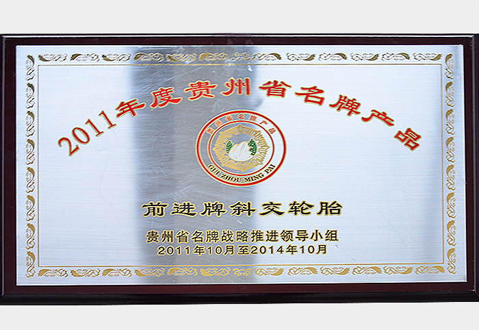 2011年度貴州省名牌產品（前進斜交）